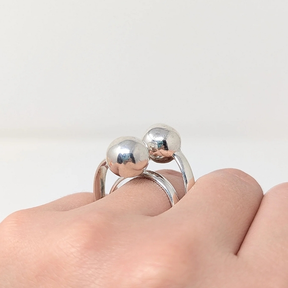 Jewelry - Sterling Silver Turkey Ring 925 Ball Orb Modern